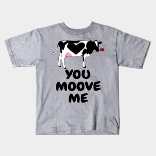 Romantic Cow Valentines Kids T-Shirt